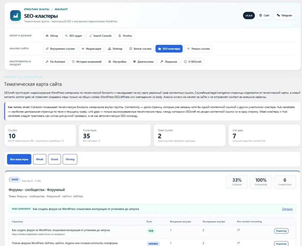 Внутренние ссылки / Link analysis — SEOcraft